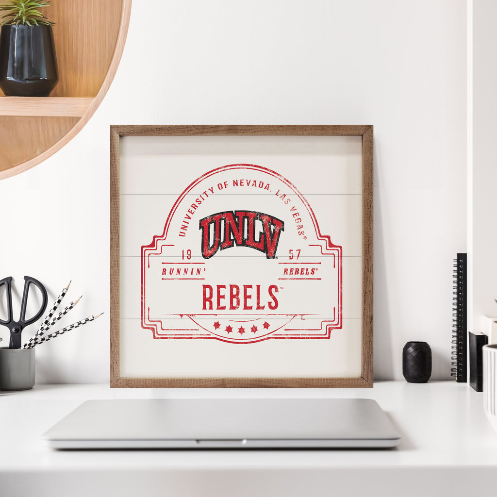 Vintage Stamp UNLV 16x16 / White