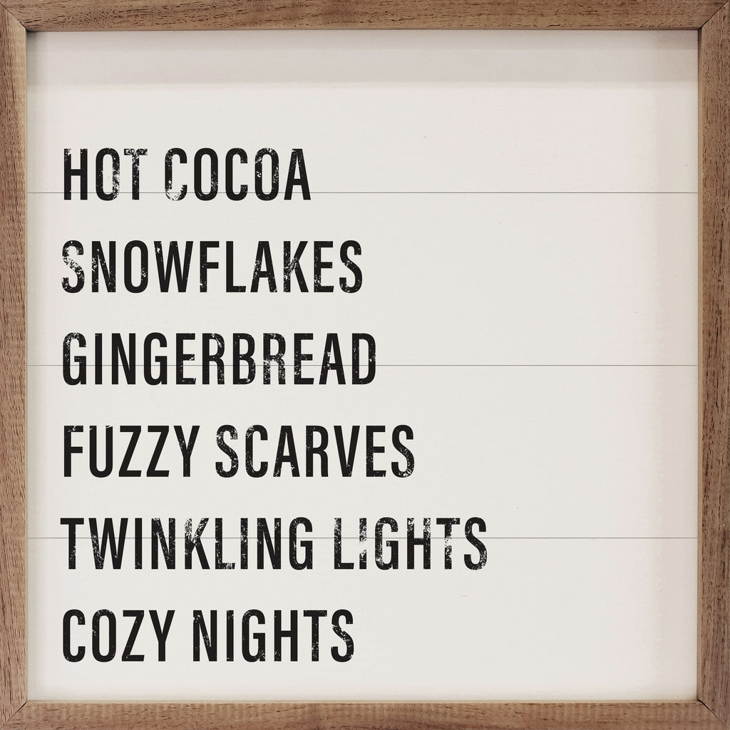 Warm Winter Words White 16x16 / White