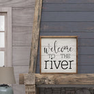 Welcome To The River Typewriter Whitewash 16x16 / Whitewash