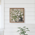 White Bouquet Gray Vase By Julia Purinton 16x16 / Multi-Color