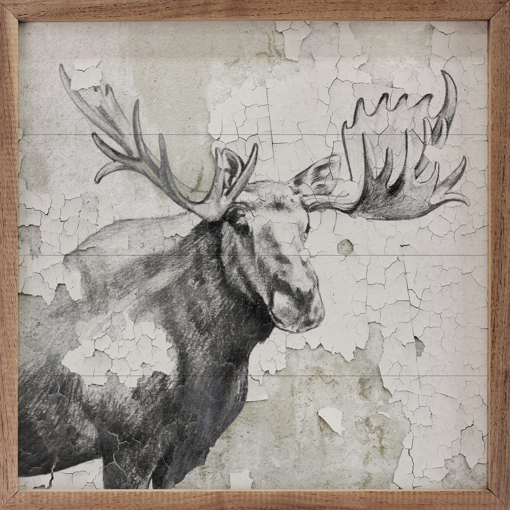 White Moose Chippy Whitewash 16x16 / Whitewash