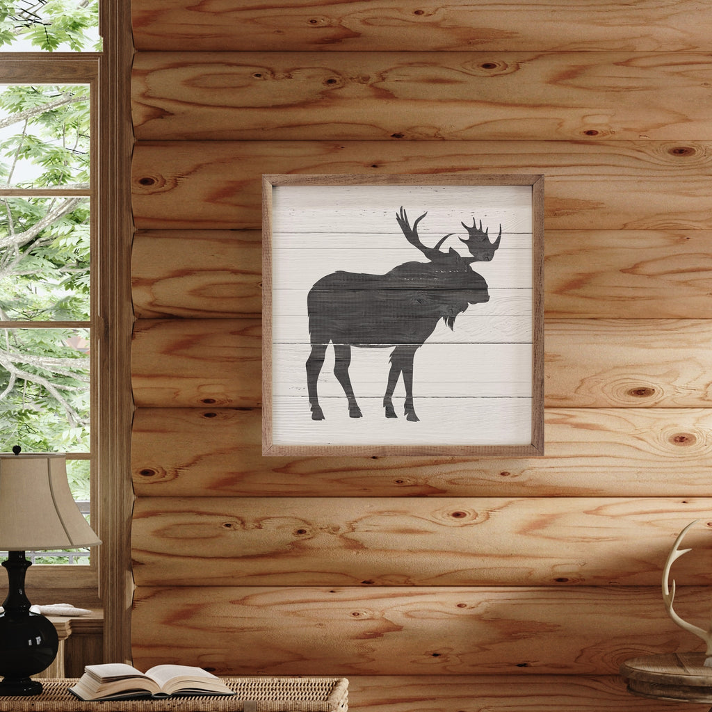 Woodland Moose Whitewash 16x16 / Whitewash