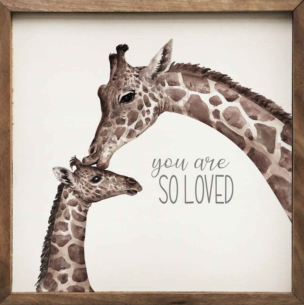 You Are So Loved Giraffe White 16x16 / White