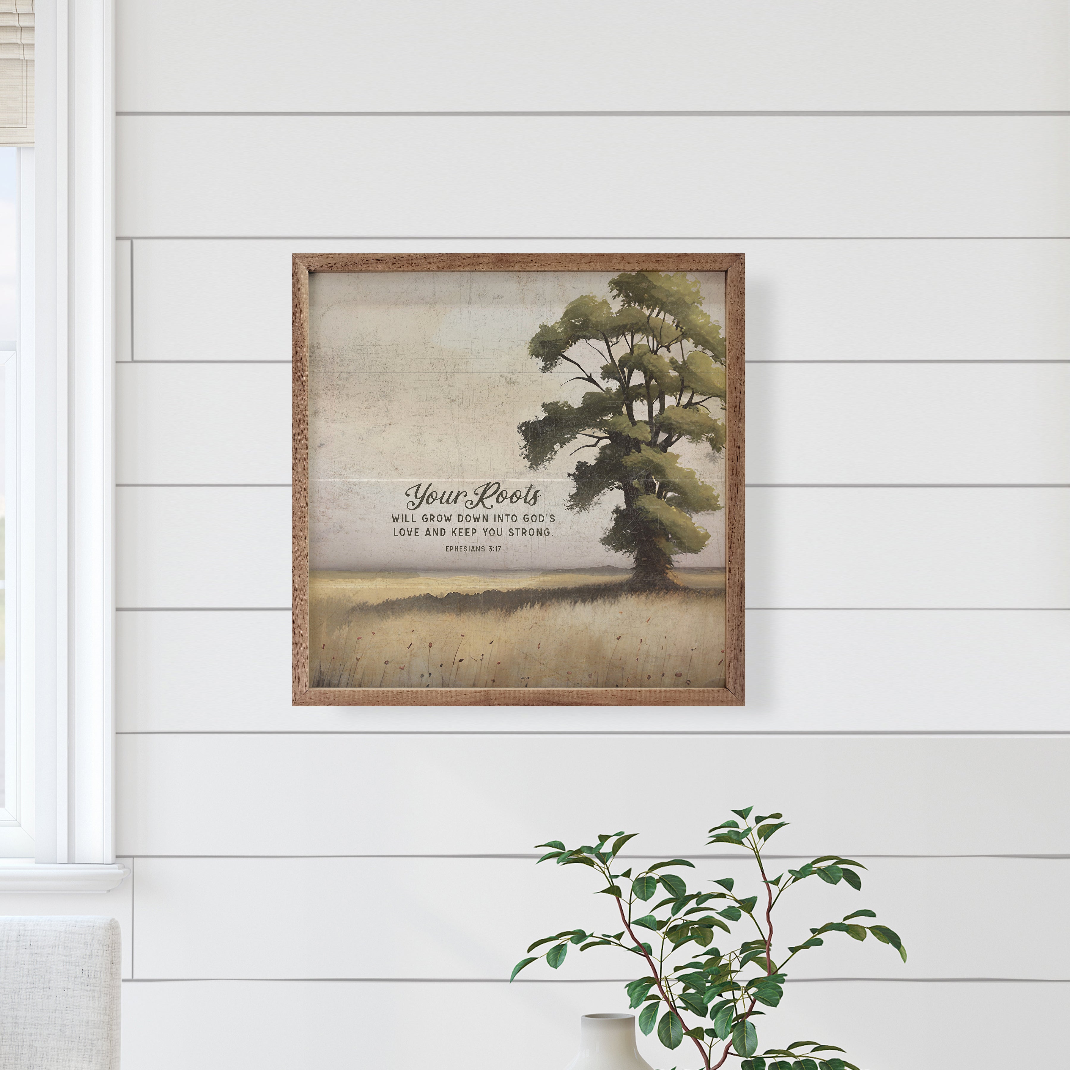 Your Roots Ephesians 3 17 16x16 / Multi-Color