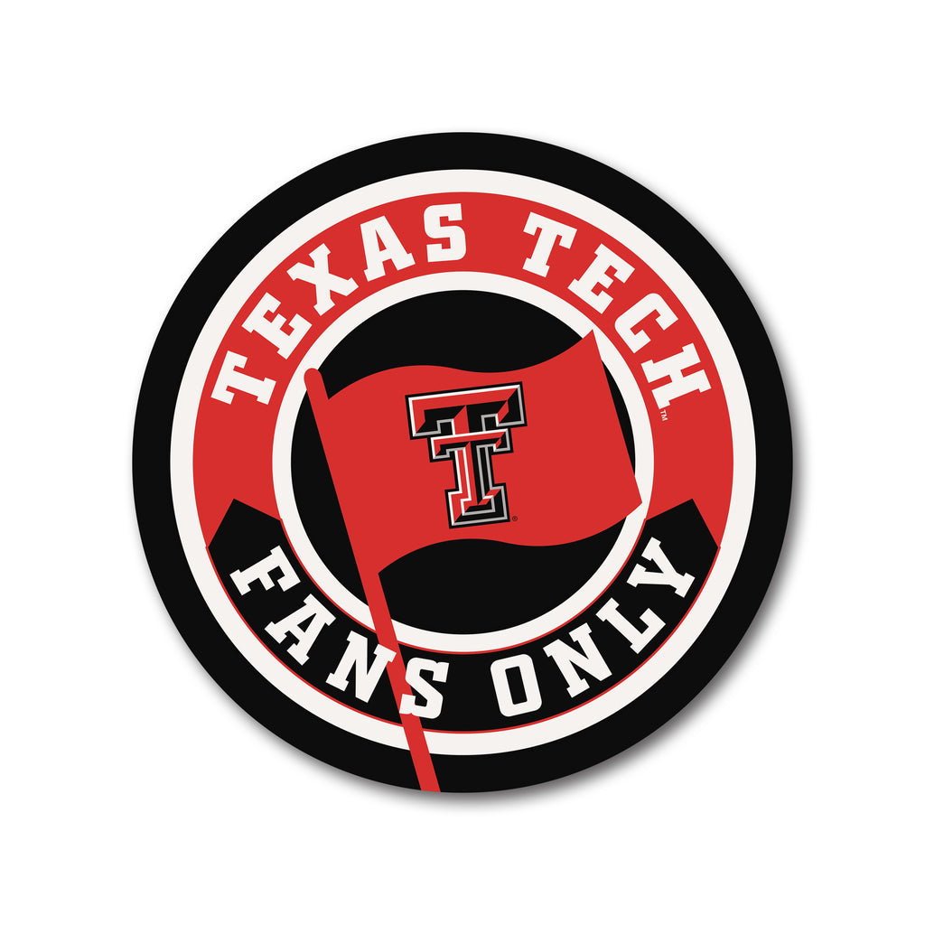 Fans Only Flag Circle Texas Tech 16x16 / Multi-Color