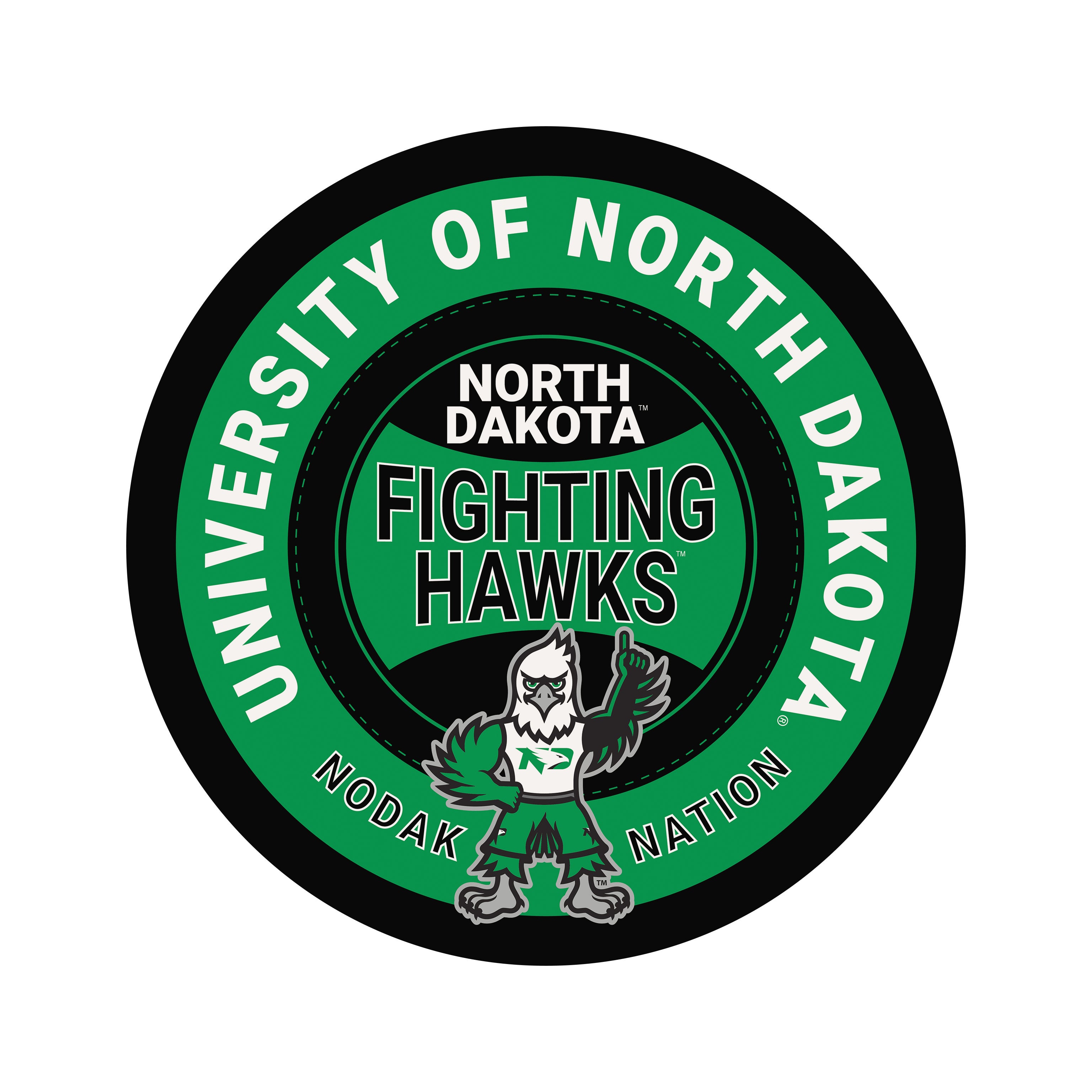 Traditional University North Dakota Circle 16x16 / Multi-Color