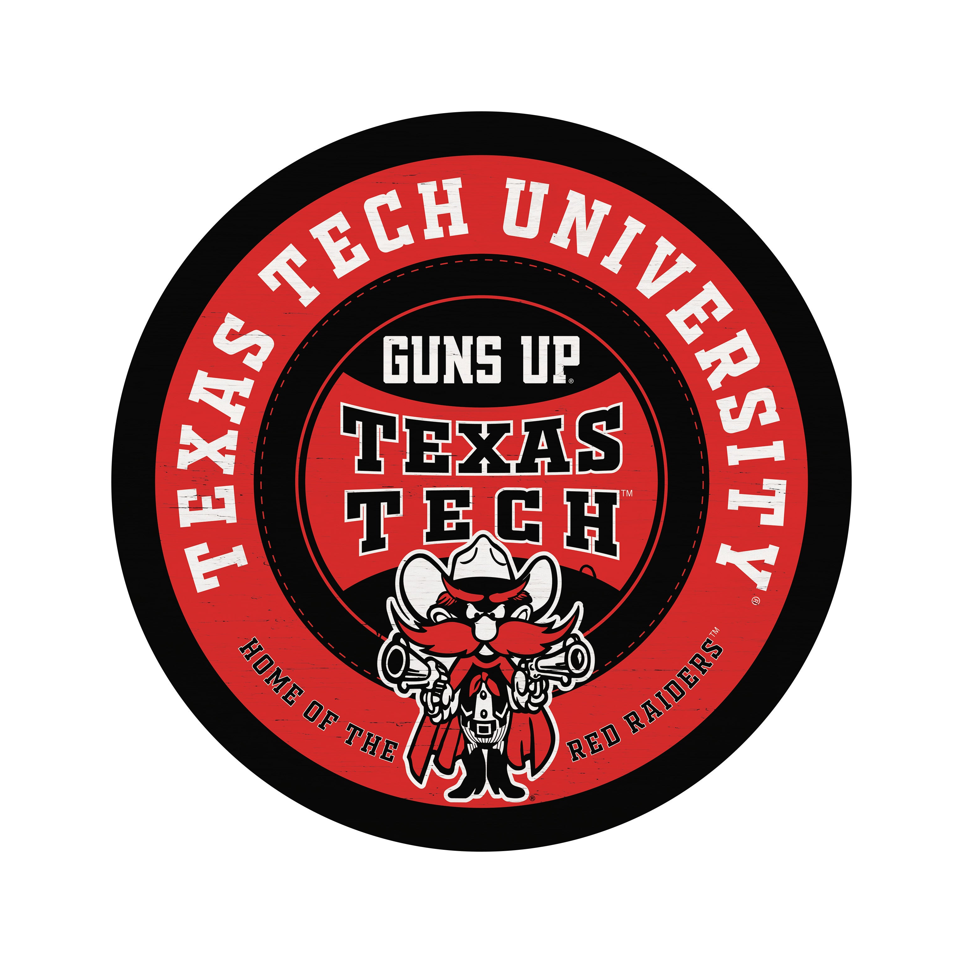 Traditional University Texas Tech Circle 16x16 / Multi-Color