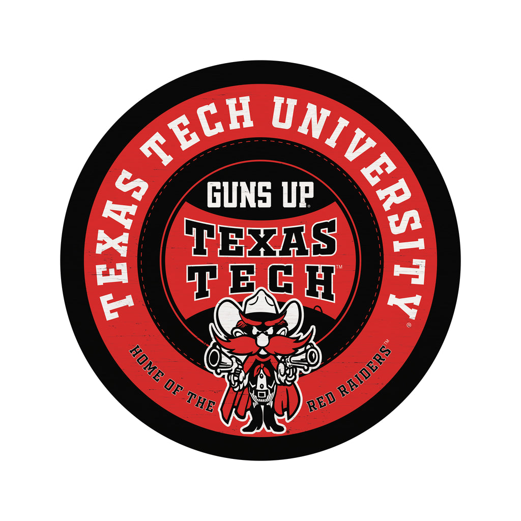 Traditional University Texas Tech Circle 16x16 / Multi-Color