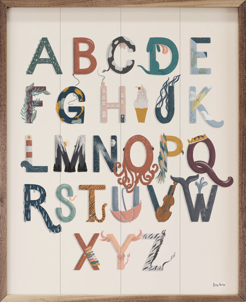 Alphabet A To Z By Becky Thorns 16x20 / Multi-Color