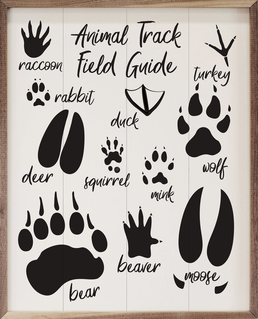 Animal Tracks White 16x20 / White