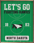Basketball Court Let's Go Fighting Hawks 16x20 / Green
