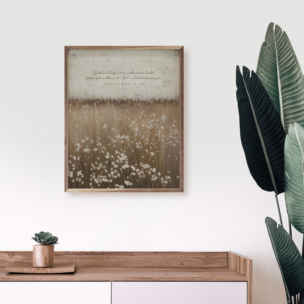 Be Kind And Helpful Flower Field Ephesians 4 32 16x20 / Multi-Color