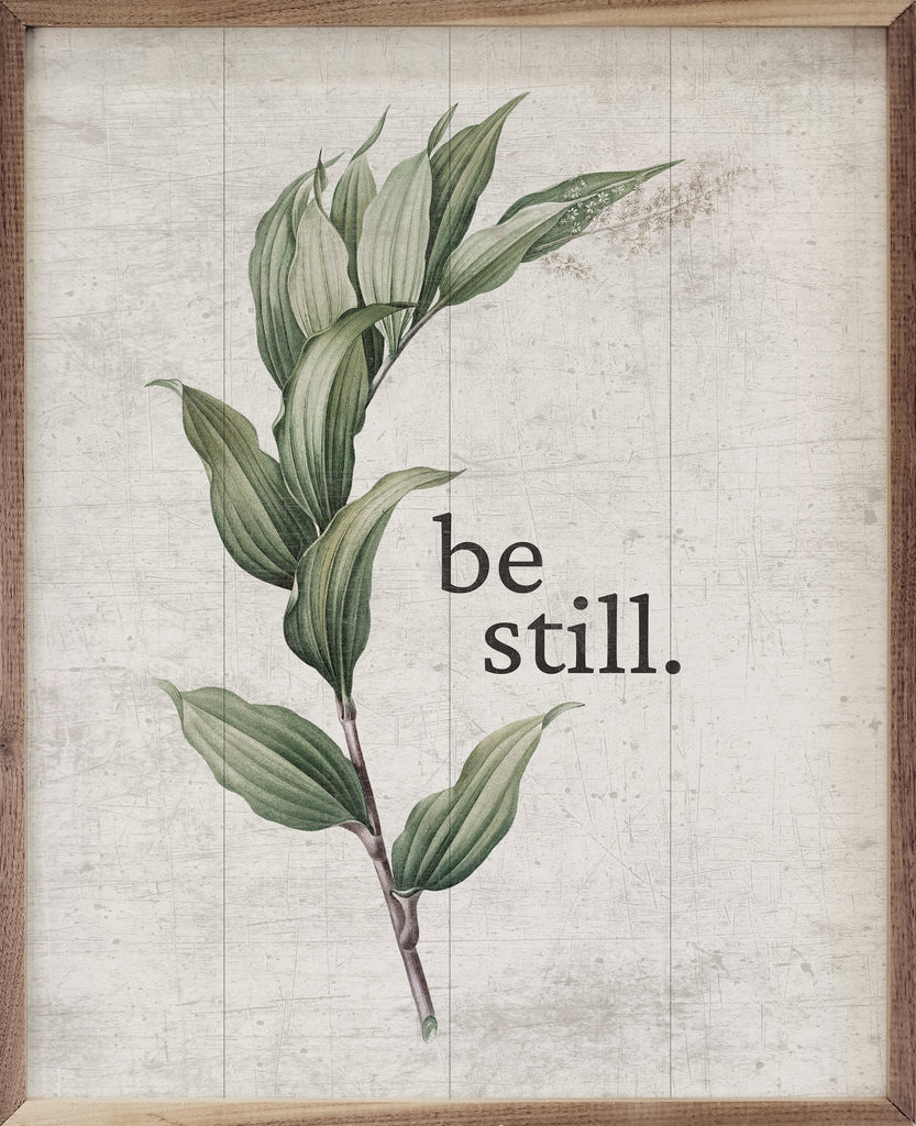 Be Still Greenery White 16x20 / White