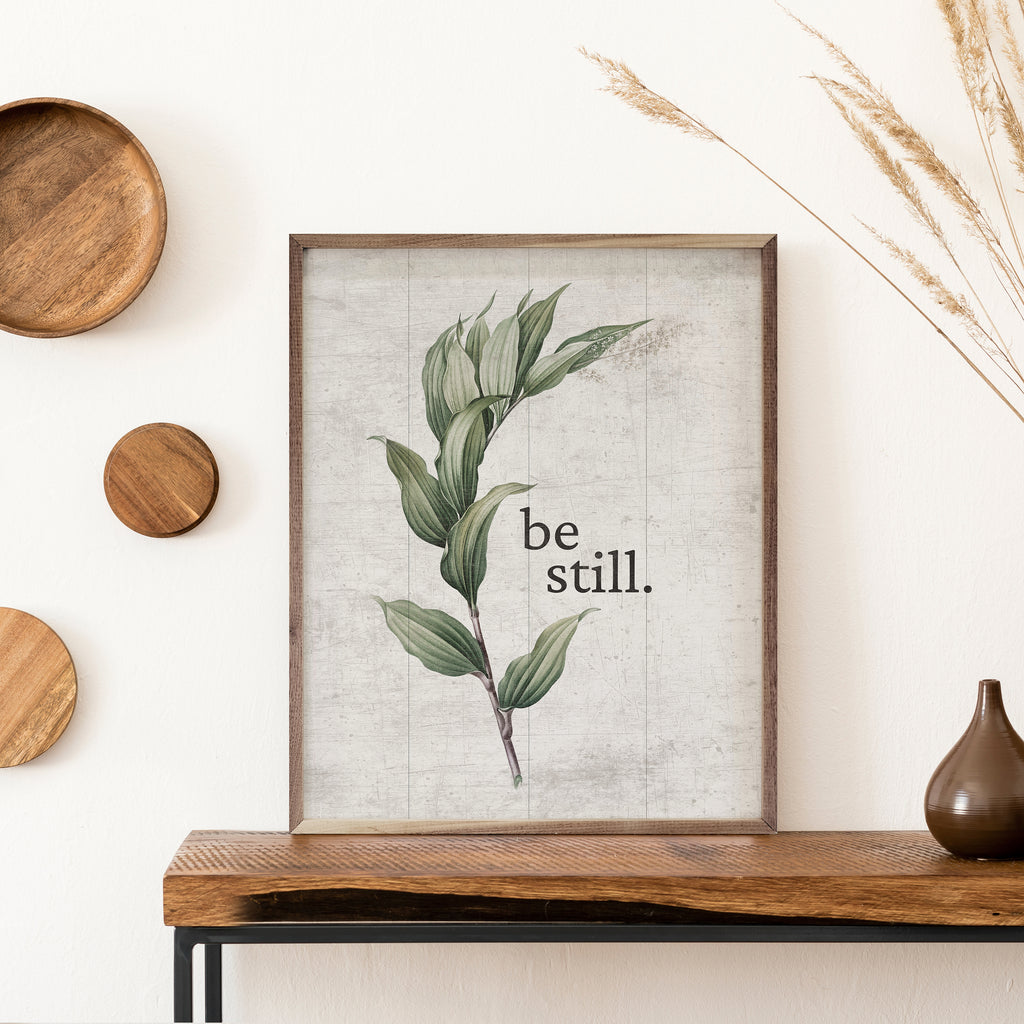 Be Still Greenery White 16x20 / White