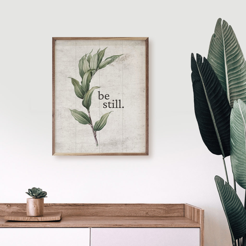 Be Still Greenery White 16x20 / White