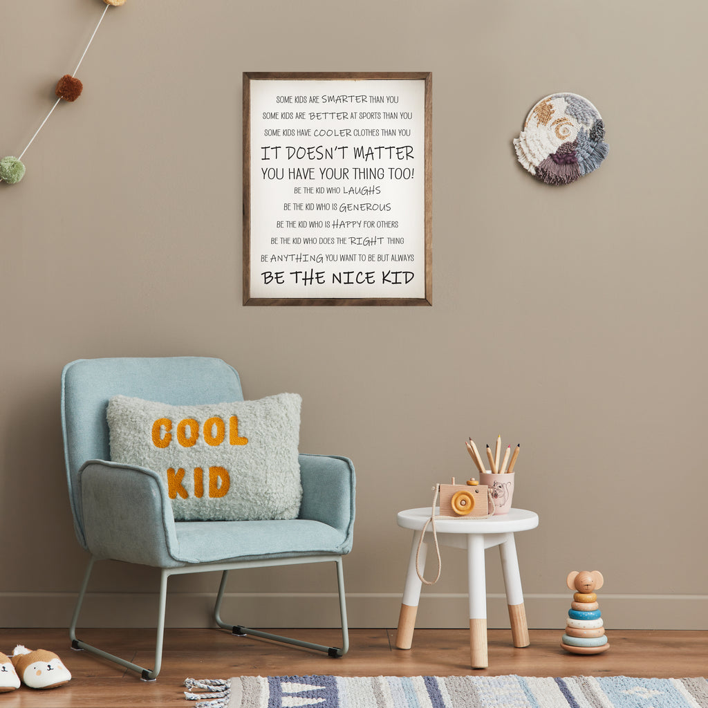 Be The Nice Kid White 20x16 / White