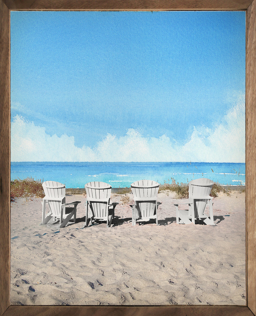 Beach Days White Chairs 16x20 / Multi-Color