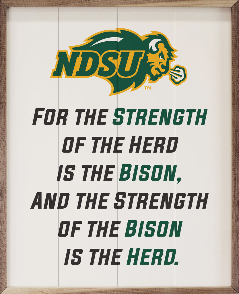 NDSU Bison Strength 16x20 / White