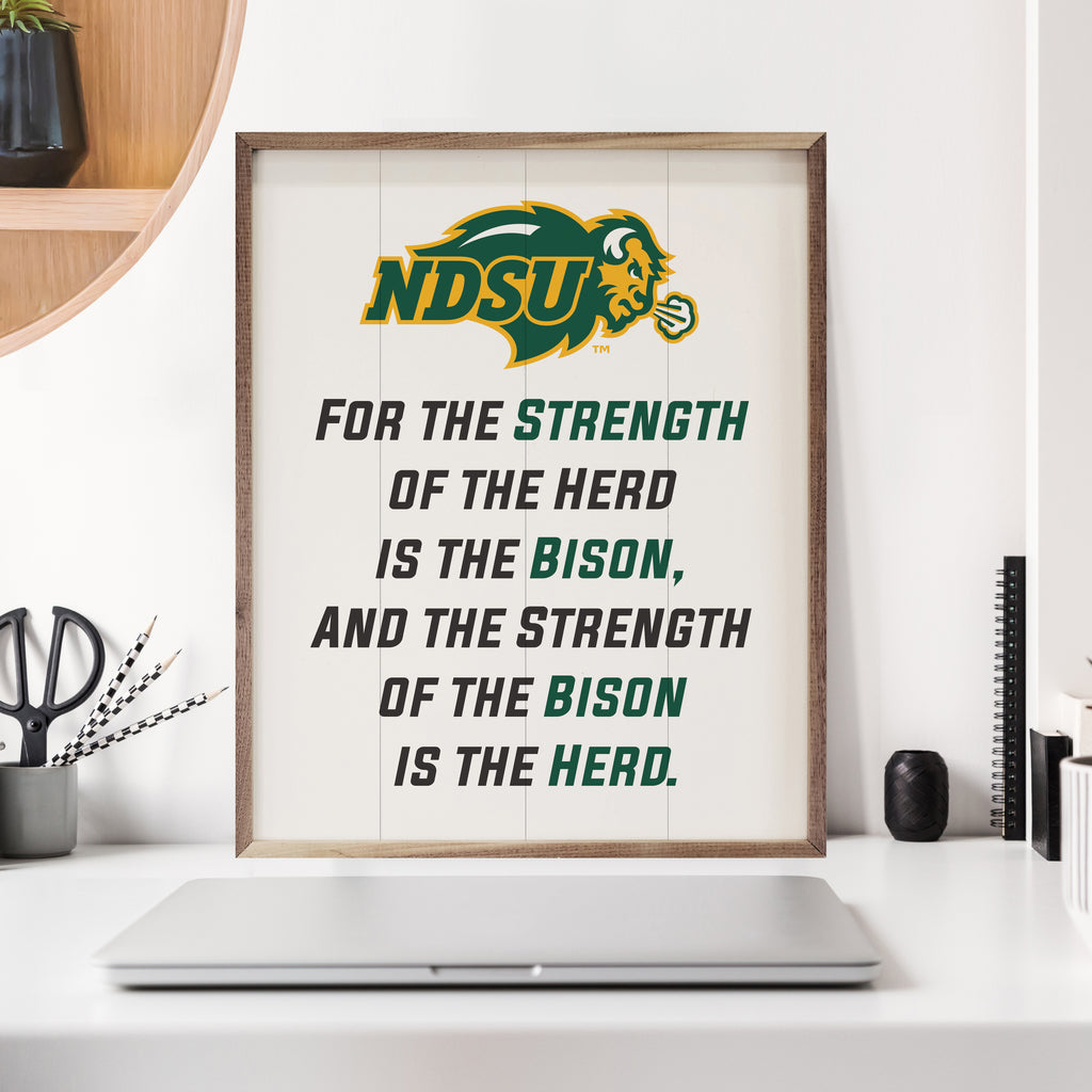 NDSU Bison Strength 16x20 / White