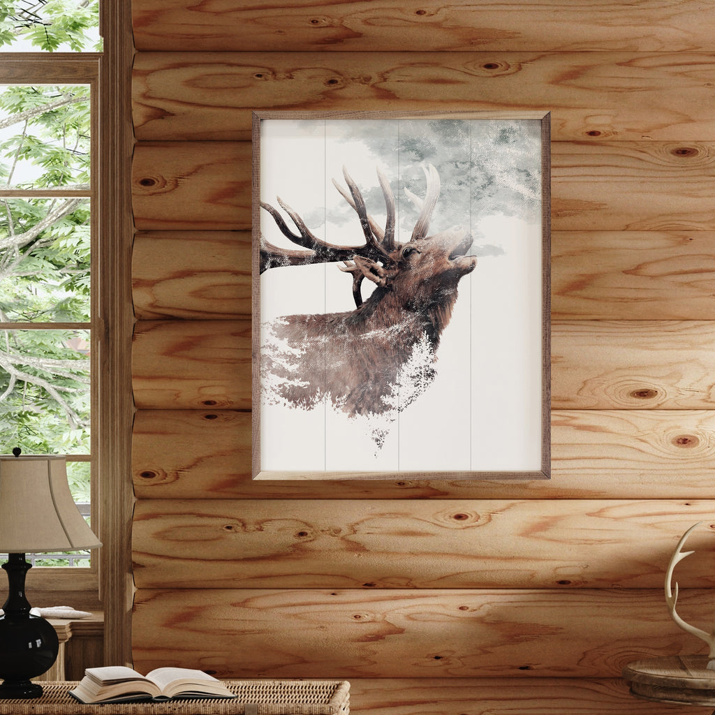 Bugling Elk 16x20 / White