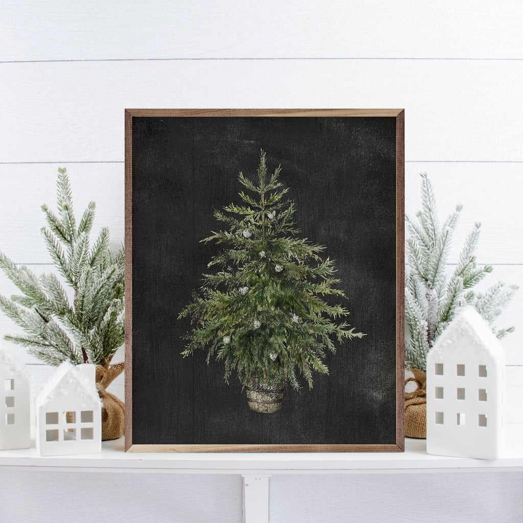 Christmas Tree Black 16x20 / Black