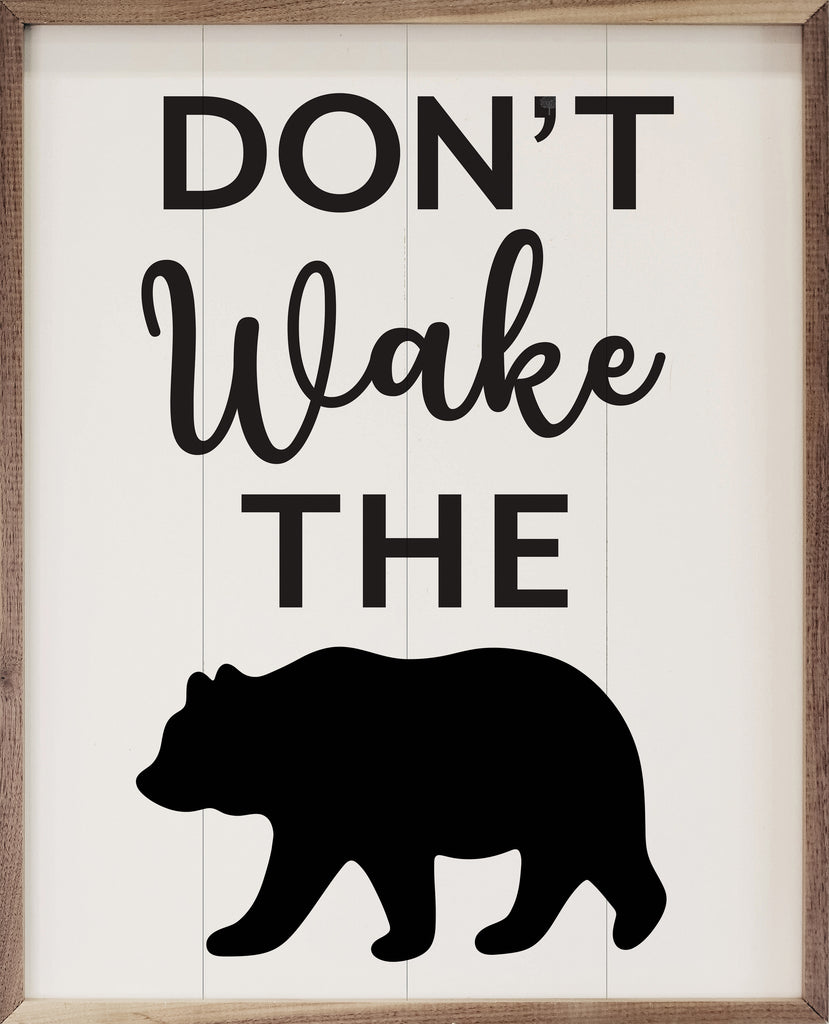 Don't Wake The Bear White 16x20 / White