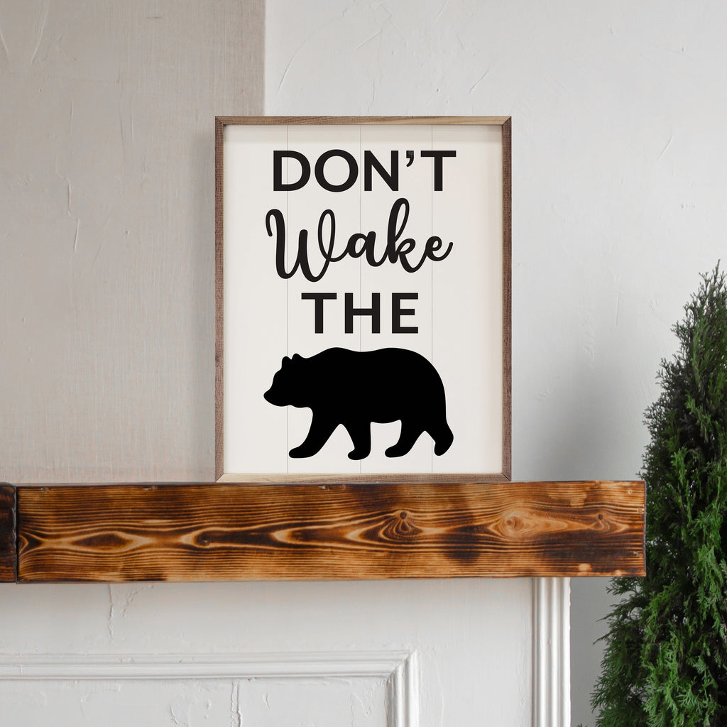 Don't Wake The Bear White 16x20 / White
