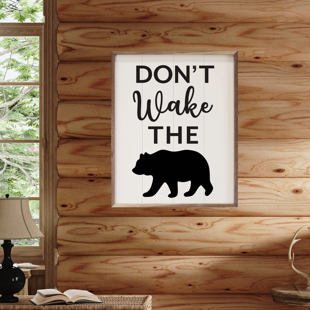 Don't Wake The Bear White 16x20 / White