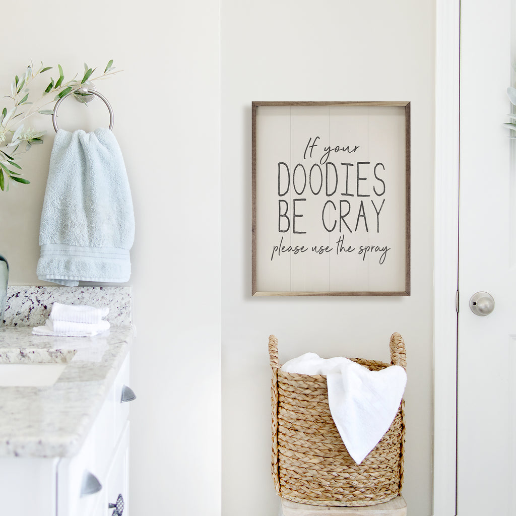 Doodies Be Cray White 16x20 / White