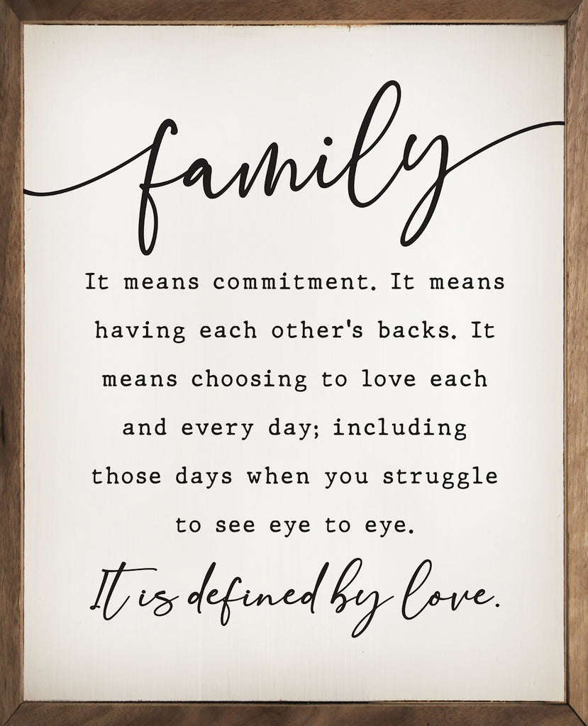 Family It Is Defined By Love White 16x20 / White