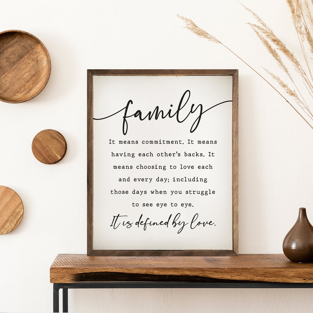 Family It Is Defined By Love White 16x20 / White