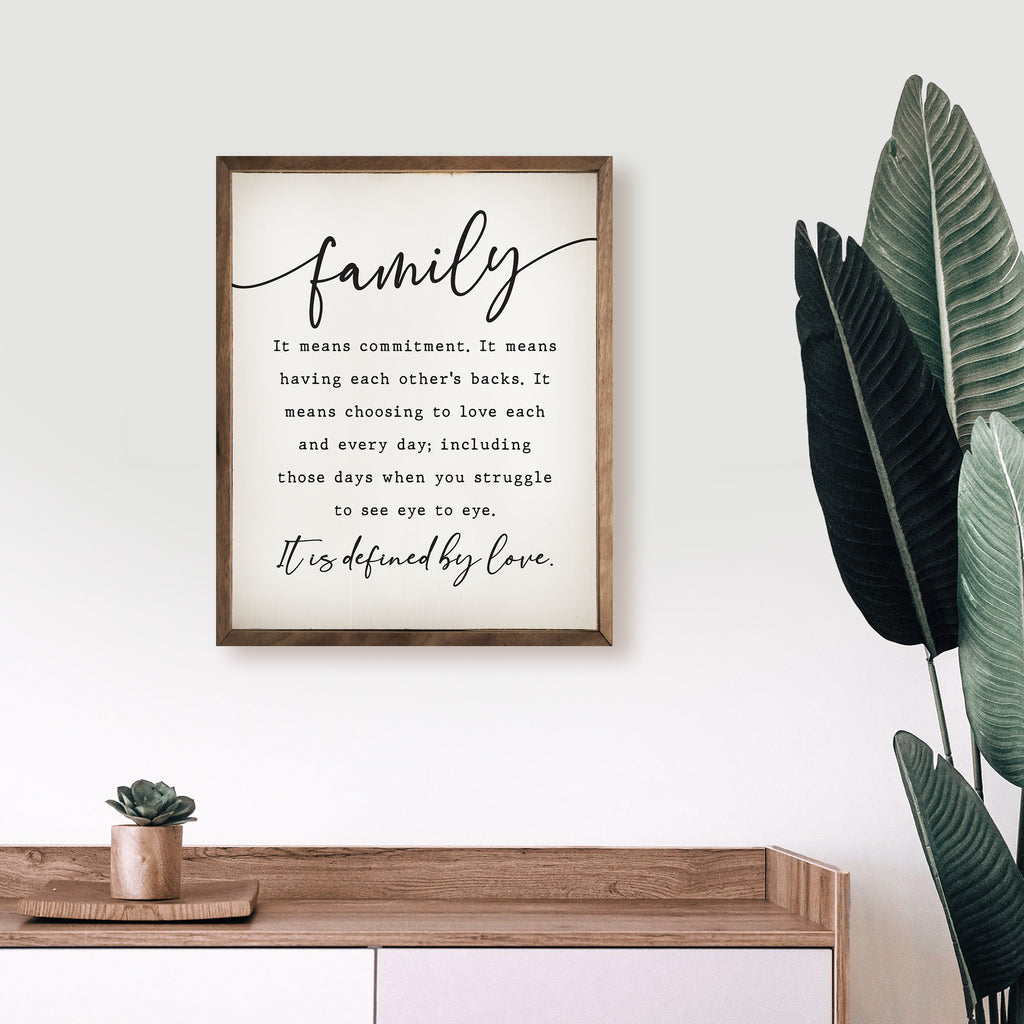 Family It Is Defined By Love White 16x20 / White