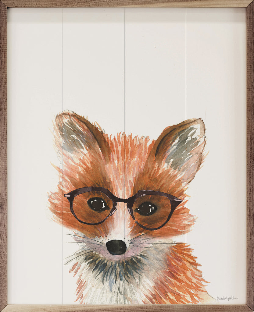 Fox In Glasses By Mercedes Lopez Charro 16x20 / Multi-Color