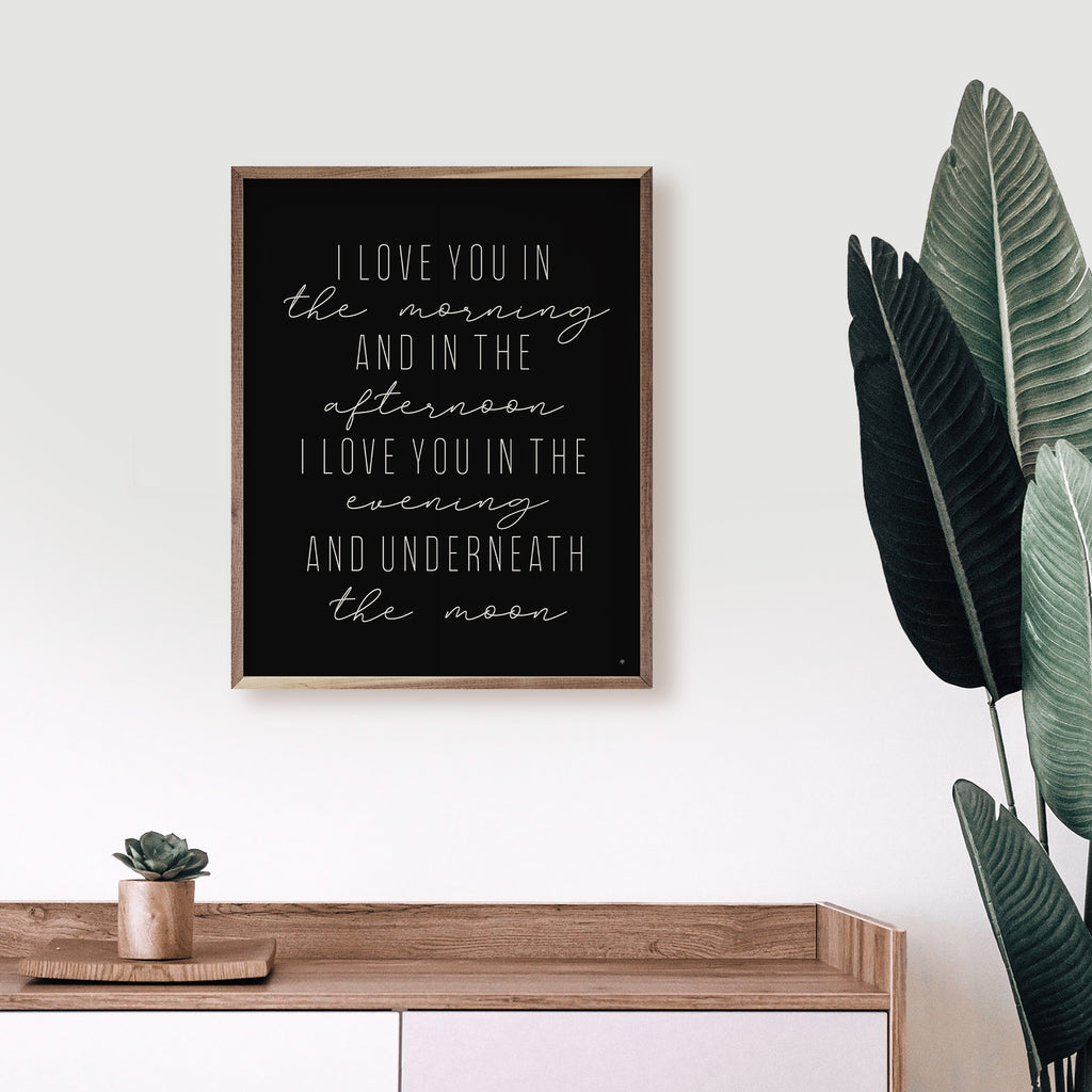 Love You In The Morning Black 16x20 / Black