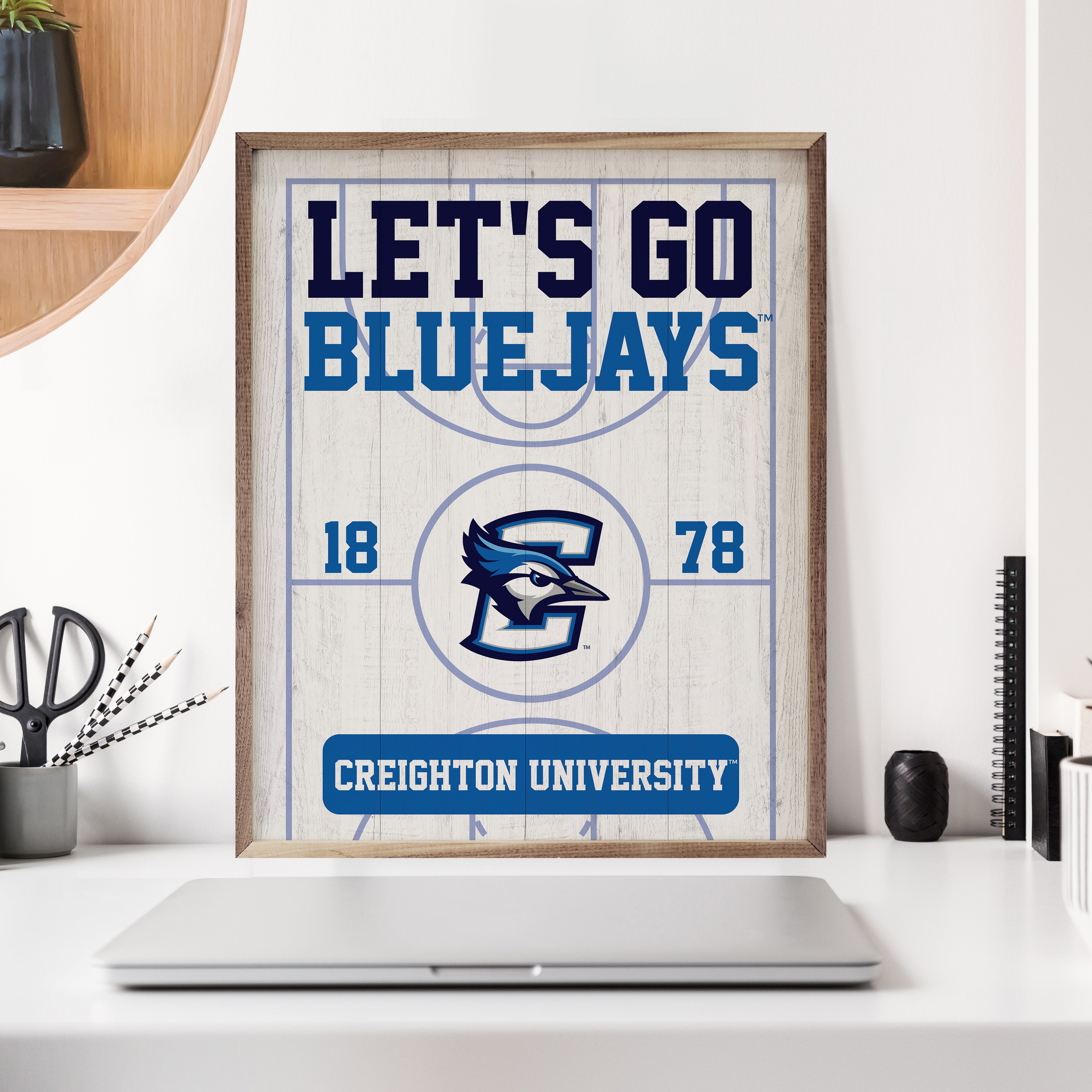 Let's Go Creighton 16x20 / White