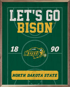 Basketball Court Let's Go Bison 16x20 / Green