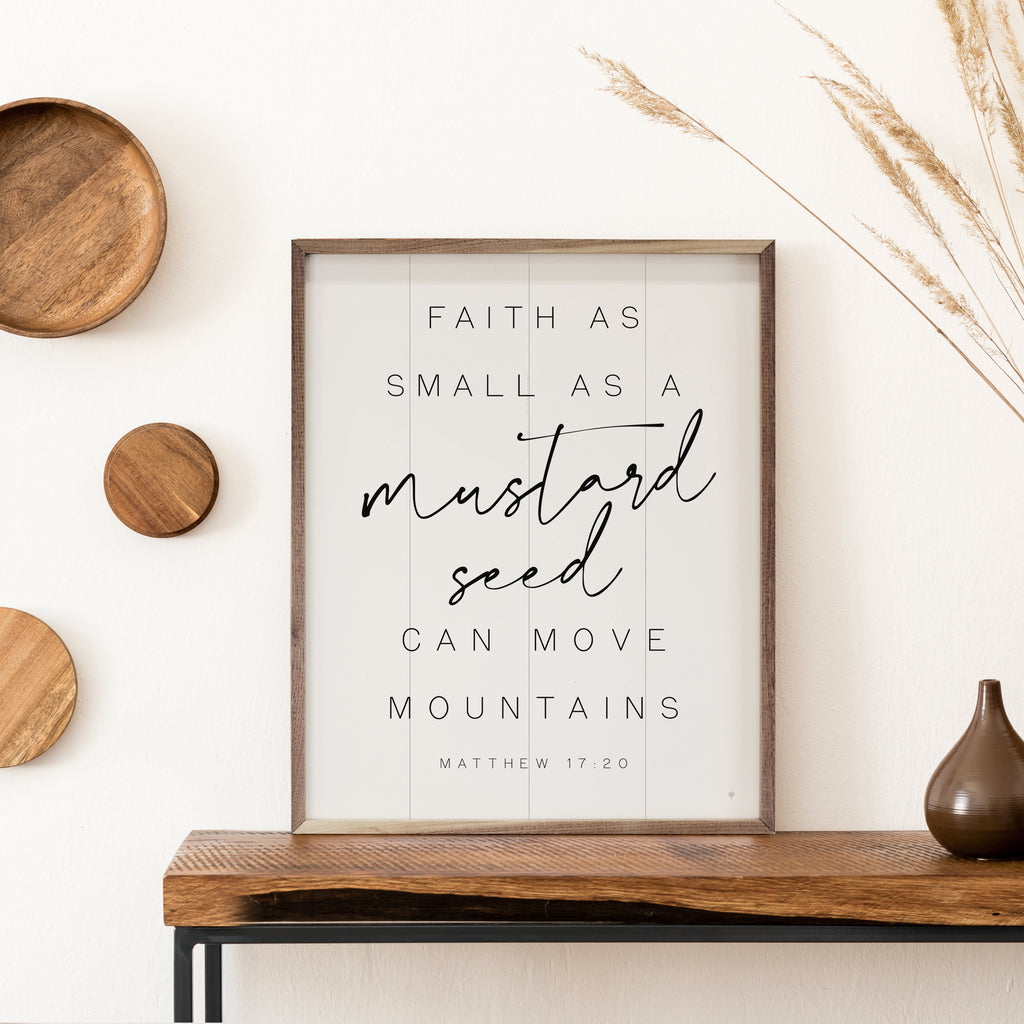 Mustard Seed Matthew 17 20 White 16x20 / White