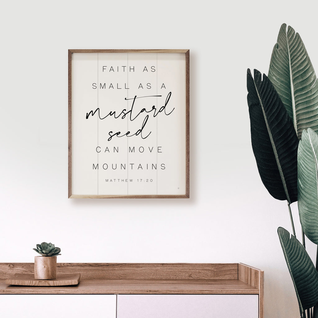 Mustard Seed Matthew 17 20 White 16x20 / White