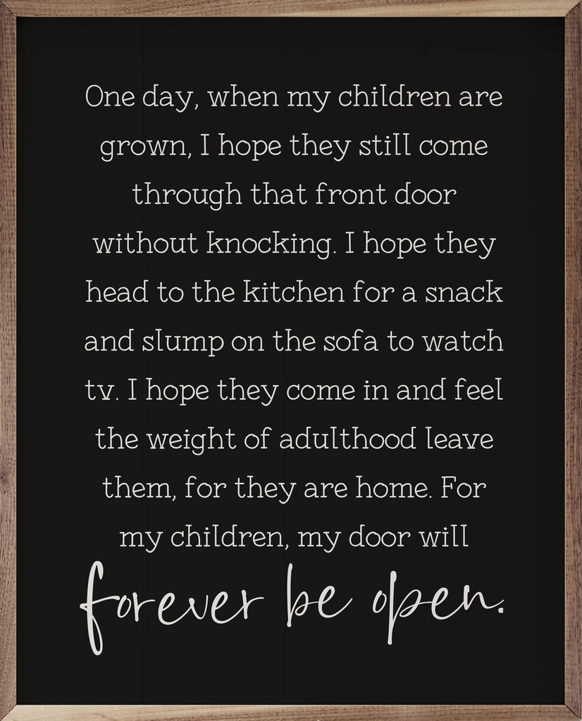 One Day When My Children Are Grown Black 16x20 / Black