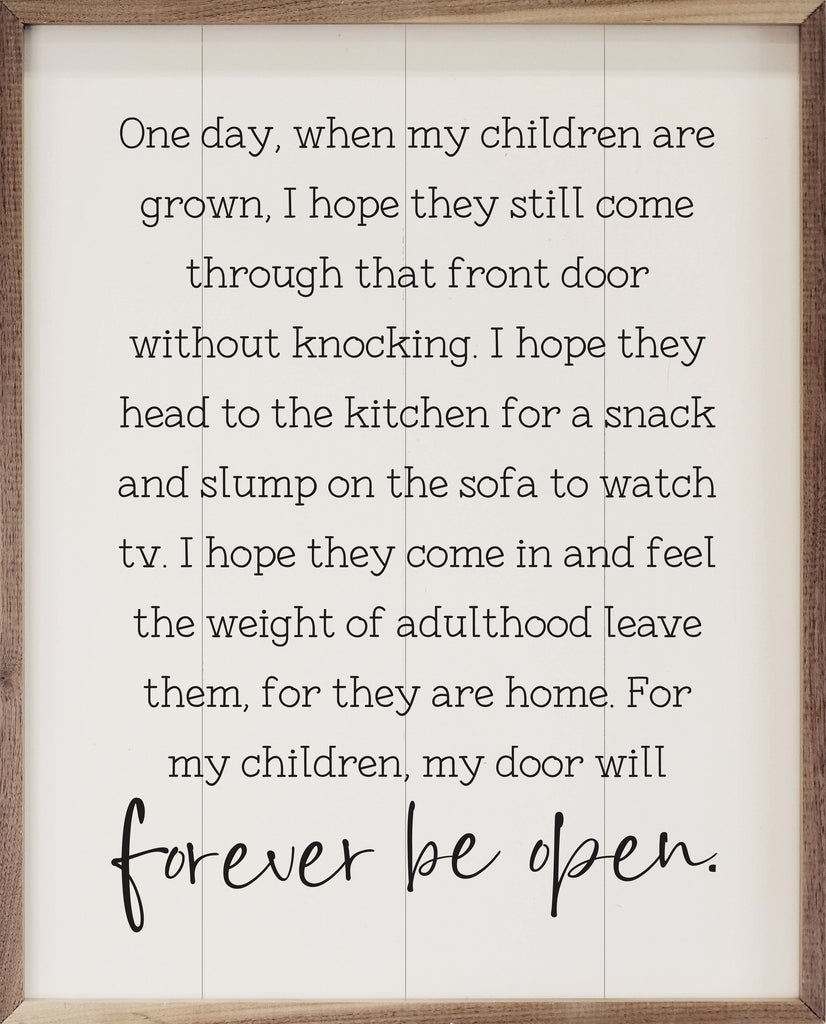 One Day When My Children Are Grown White 16x20 / White