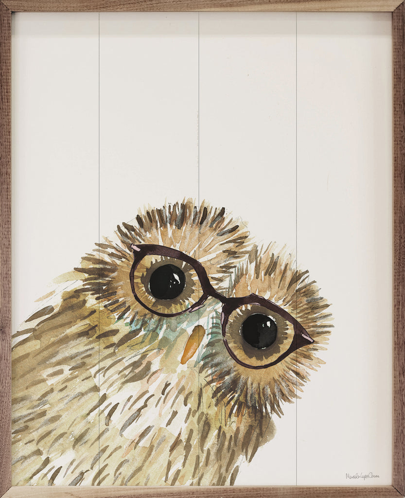 Owl In Glasses By Mercedes Lopez Charro 16x20 / Multi-Color