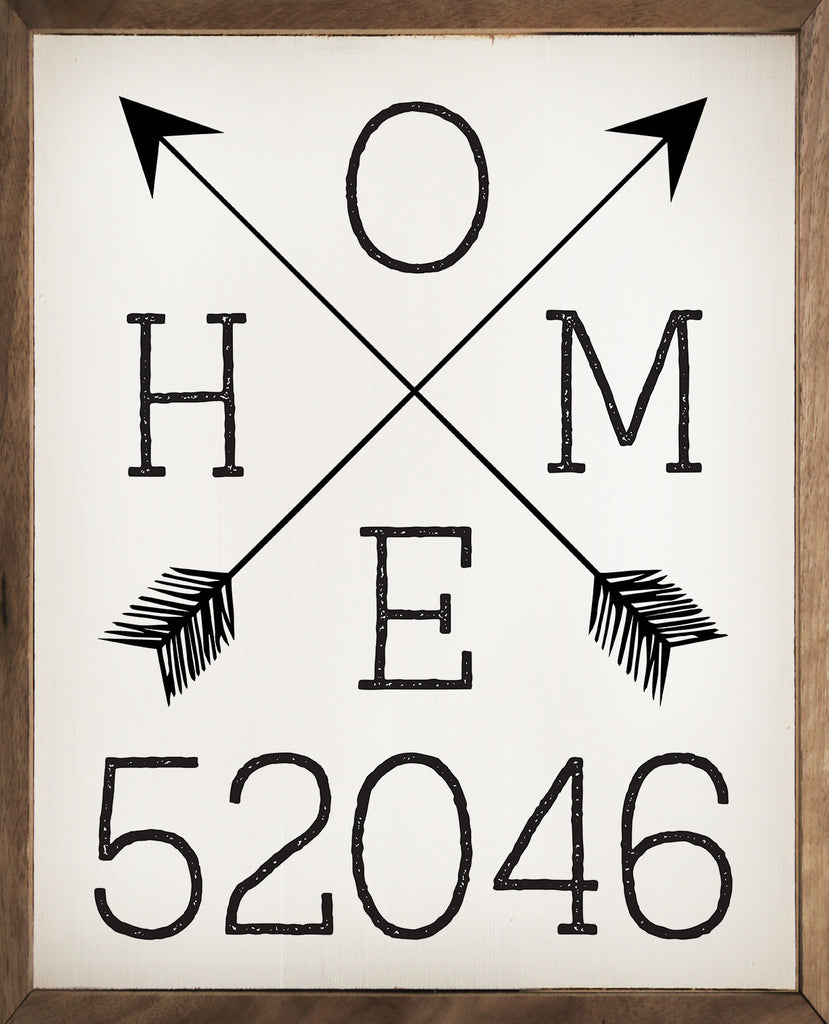 Personalized Zip Home Arrows White 16x20 / White