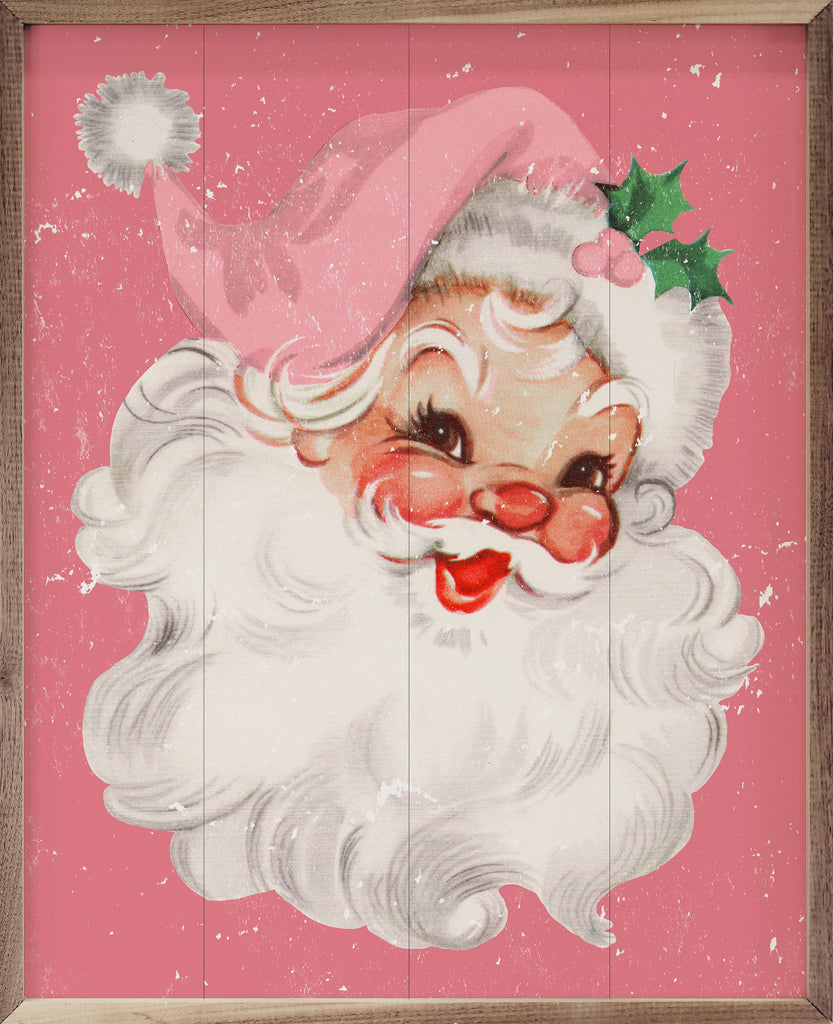 Pink Santa 16x20 / Pink