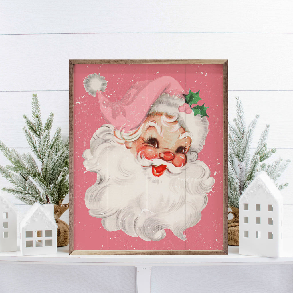 Pink Santa 16x20 / Pink