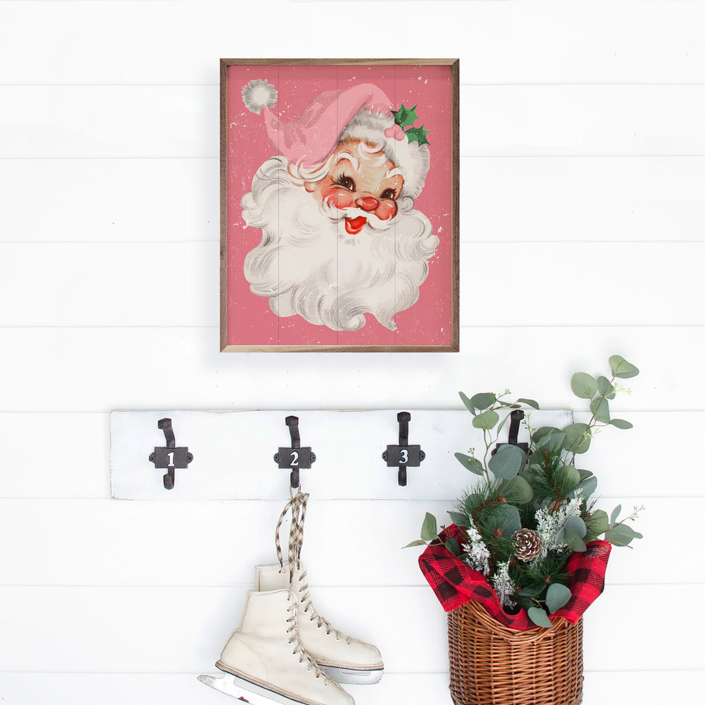 Pink Santa 16x20 / Pink