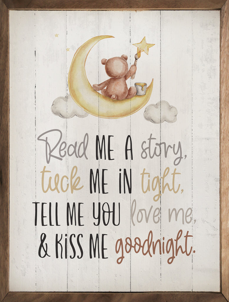 Read Me A Story Moon Whitewash 20x16 / Whitewash