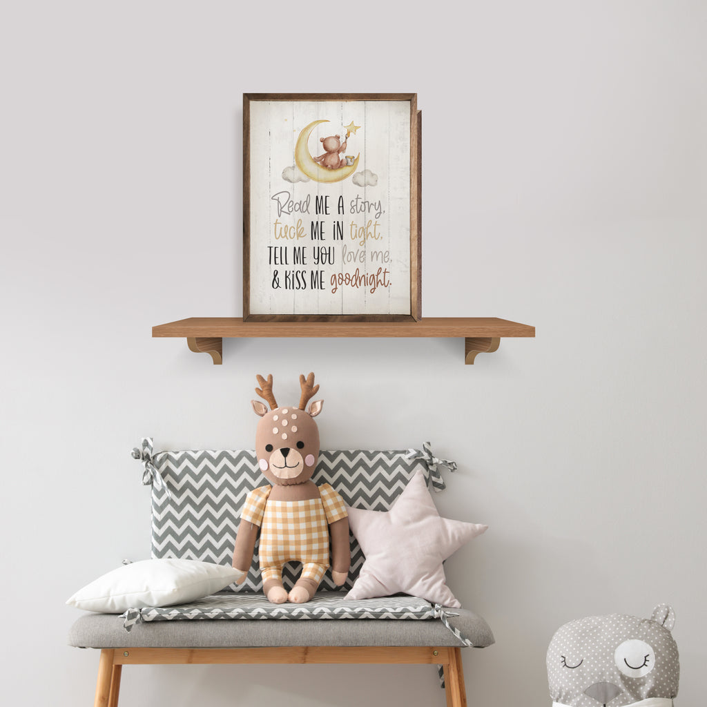 Read Me A Story Moon Whitewash 20x16 / Whitewash