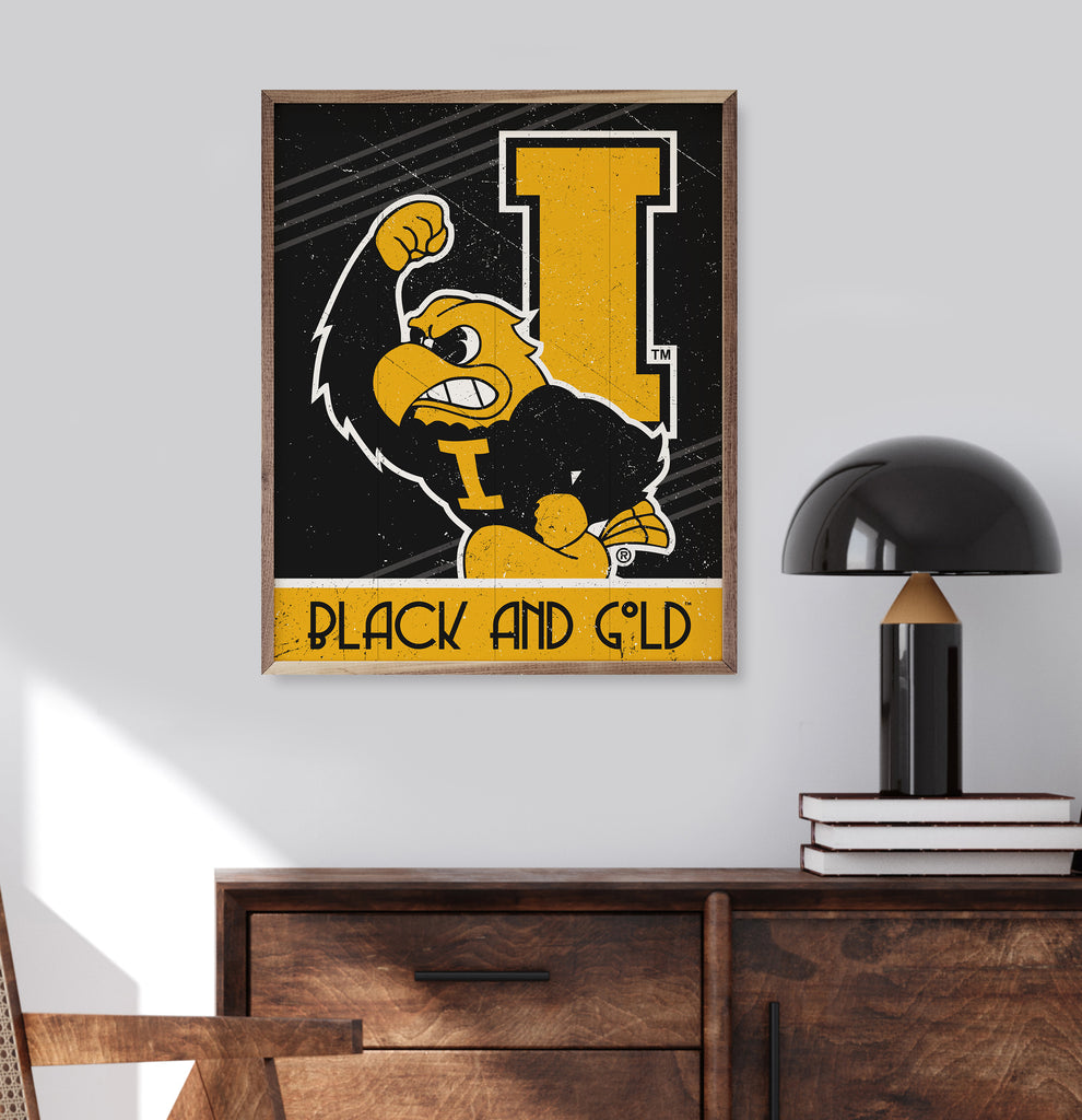 Retro Poster Iowa 16x20 / Black