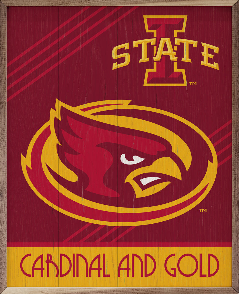 Retro Poster Iowa State 16x20 / Red