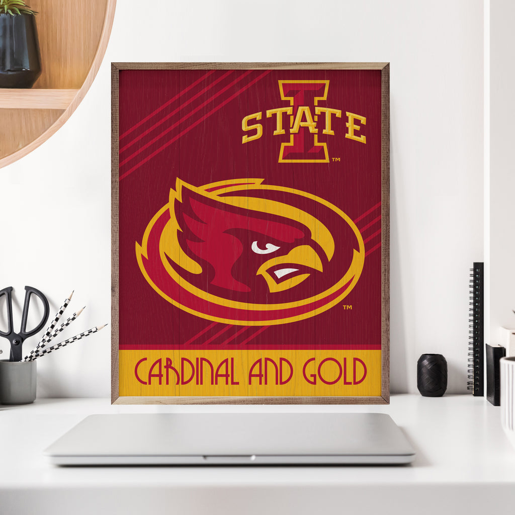 Retro Poster Iowa State 16x20 / Red